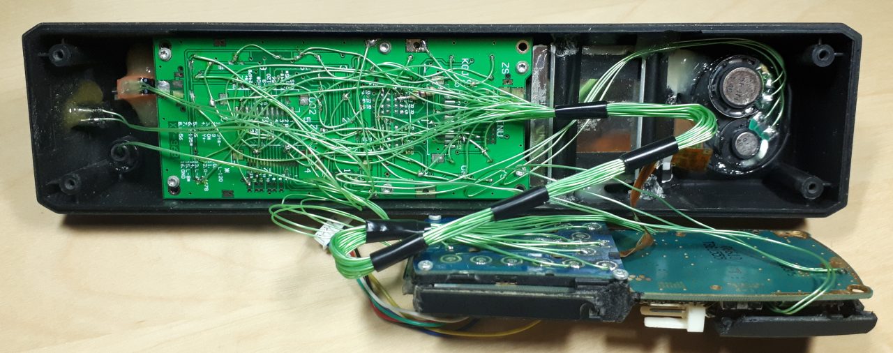 Retro phone showing the keypad wiring to the Nokia PCB